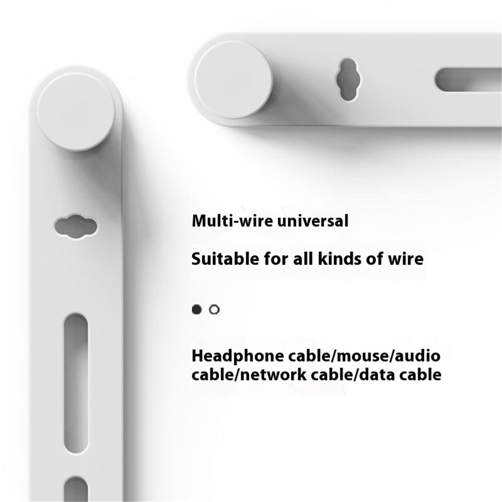 Organisateur de câbles en silicone (10 pièces), noir