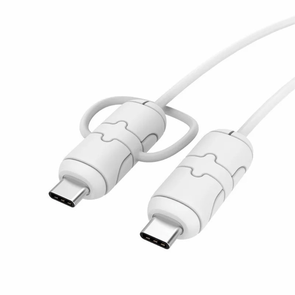 Câble de protection pour câble USB-C à USB-C, blanc