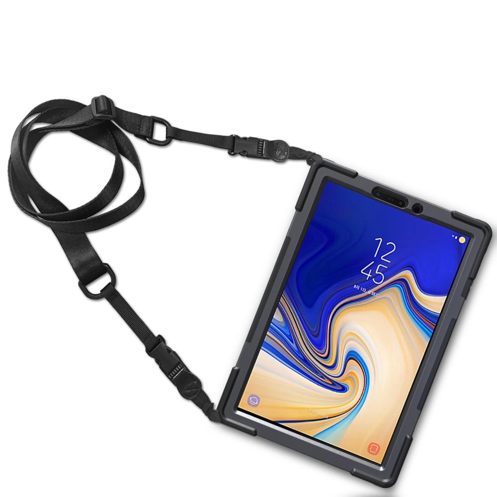 Coque hybride antichoc avec bandoulière Samsung Galaxy Tab S4 10.5, noir