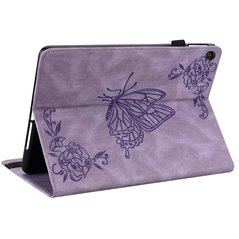 Étui en cuir avec papillons Lenovo Tab M10 Plus (3rd gen), violet