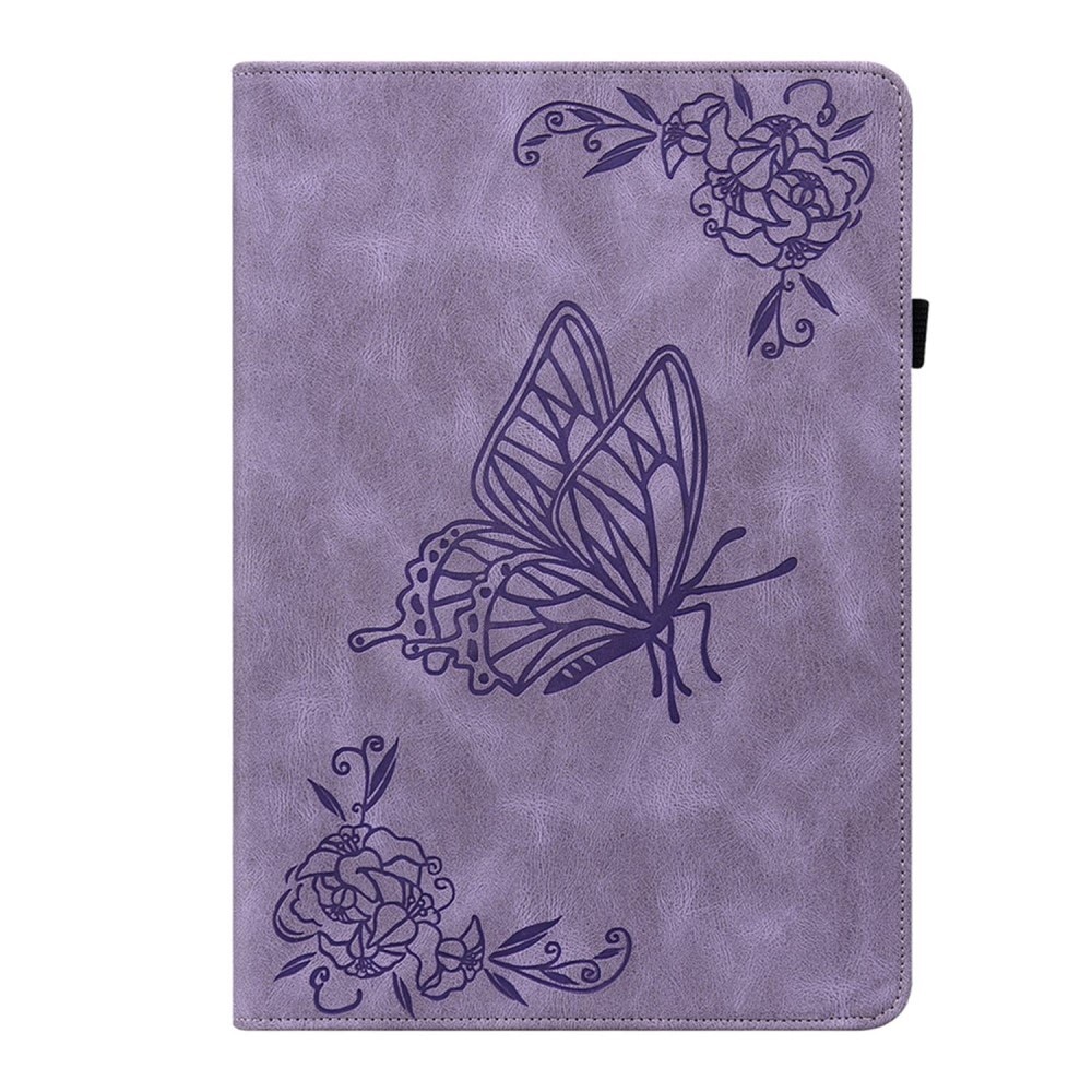 Étui en cuir avec papillons Lenovo Tab M10 Plus (3rd gen), violet