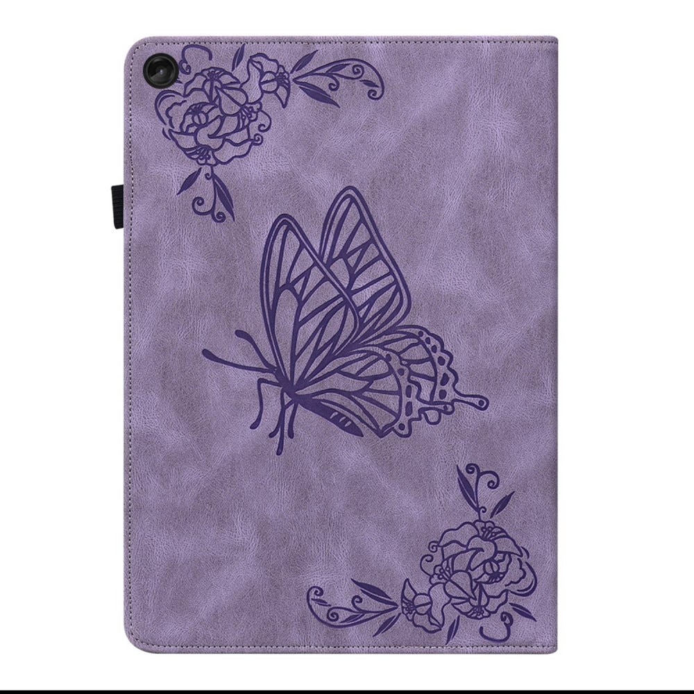 Étui en cuir avec papillons Lenovo Tab M10 Plus (3rd gen), violet