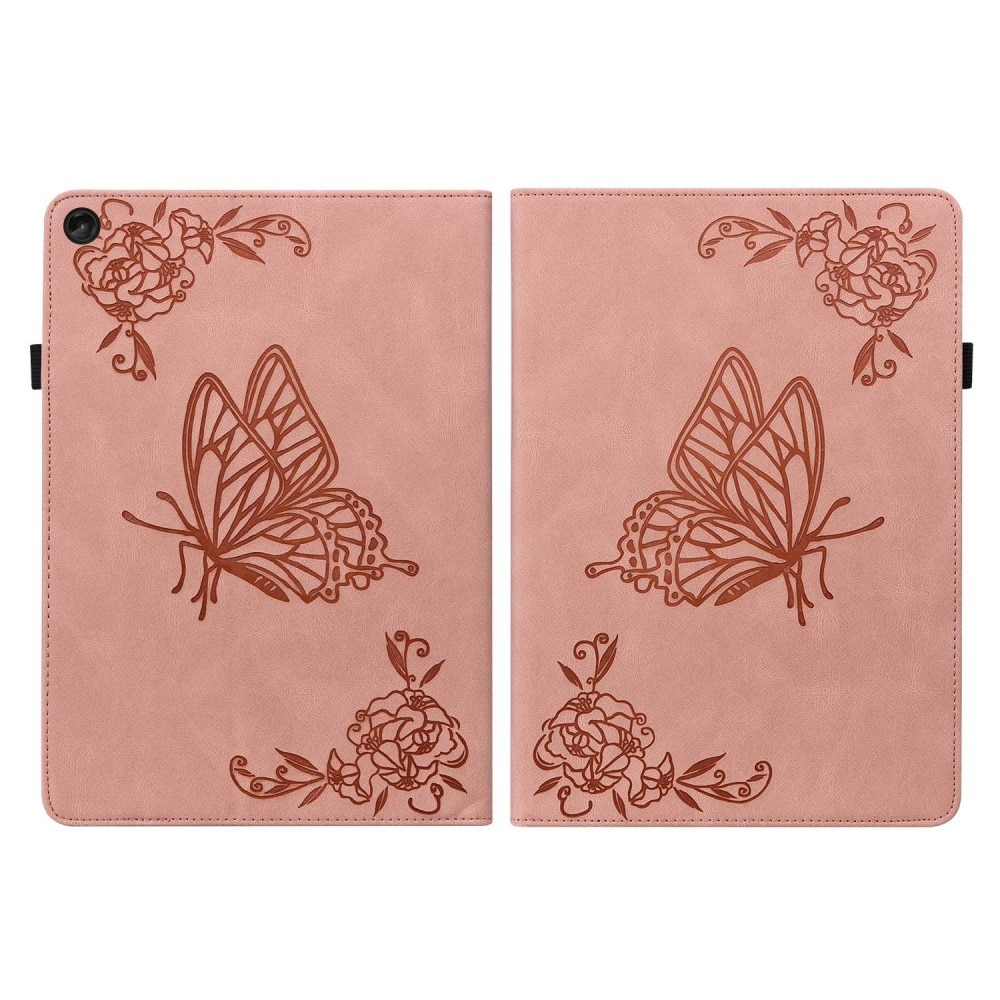 Étui en cuir avec papillons Lenovo Tab M10 Plus (3rd gen), rose