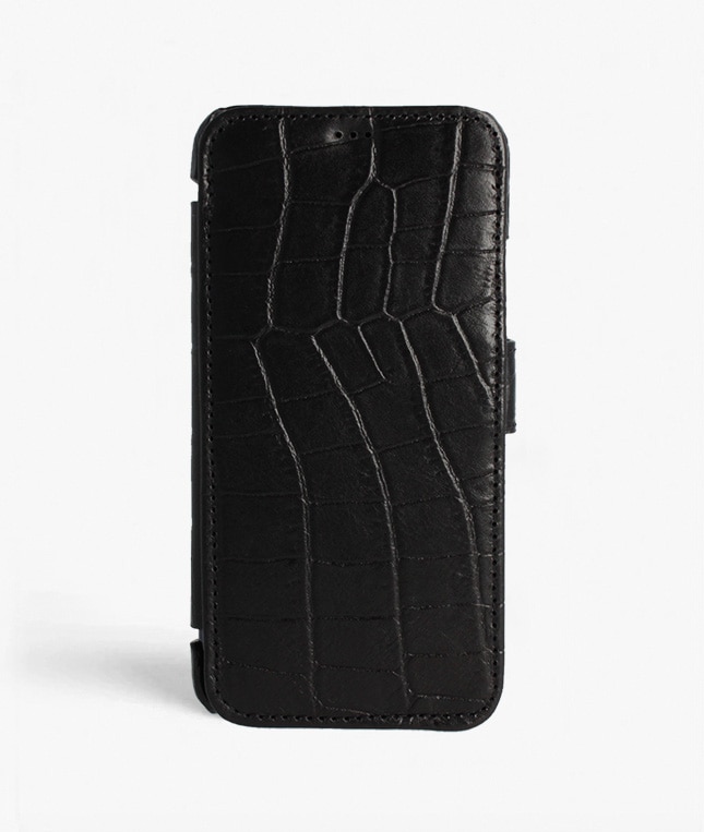 Coque portefeuille iPhone 11 Pro Max Lizard Black