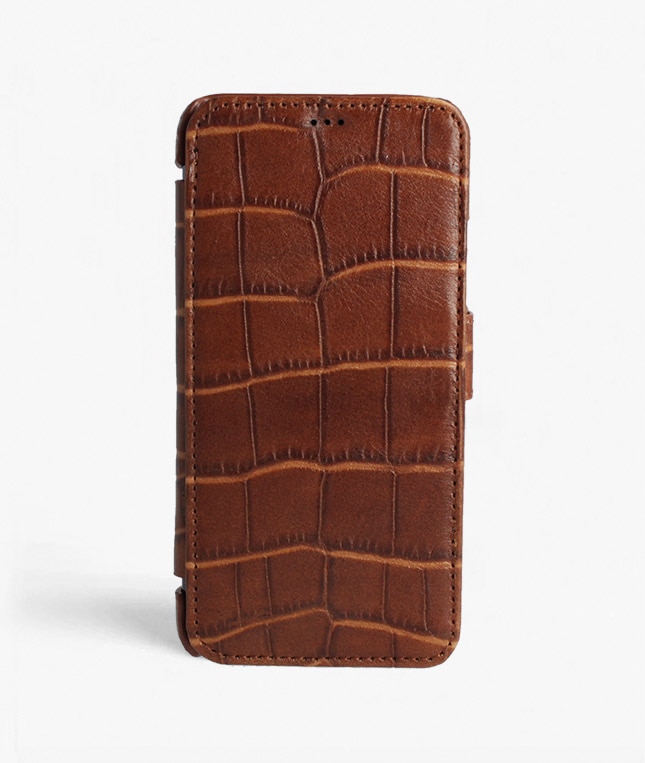 Coque portefeuille iPhone 11 Pro Max Lizard Cognac