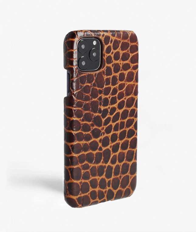 Coque iPhone 11 Pro Max Small Croco Marron