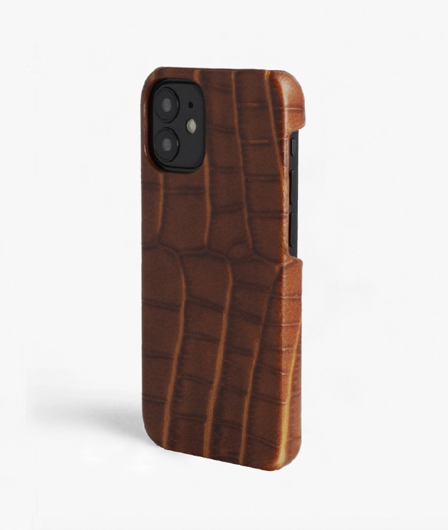 Coque iPhone 12 Mini Croco Marron