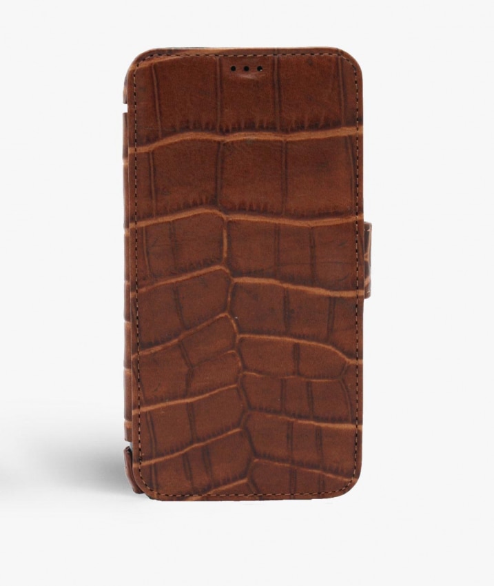 Coque portefeuille iPhone X/XS Lizard Cognac