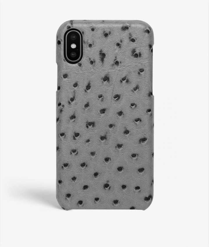 Coque iPhone Xs Max Ostrich Gris