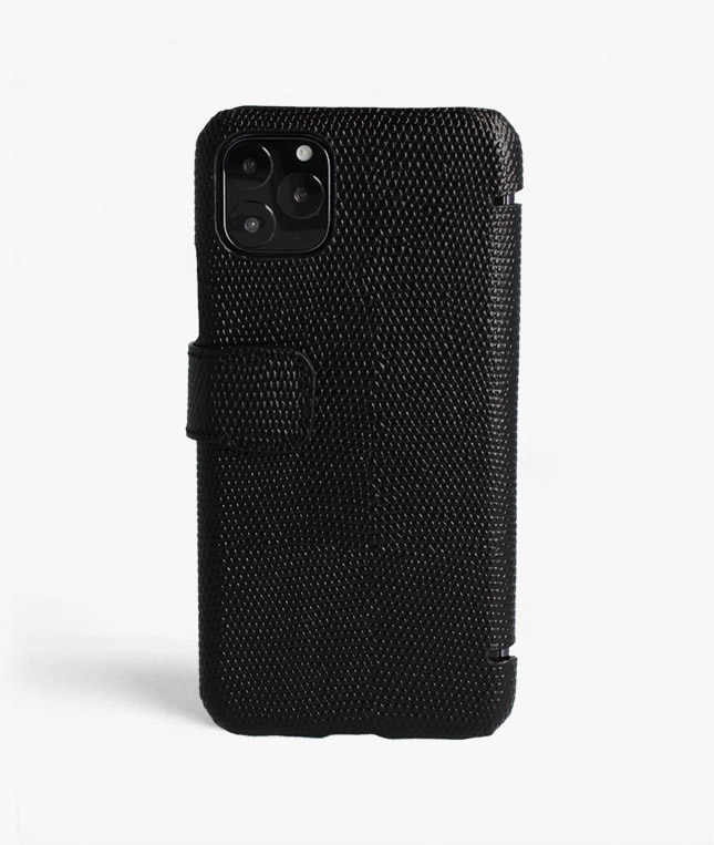 Coque portefeuille iPhone 11 Pro Max Lizard Black