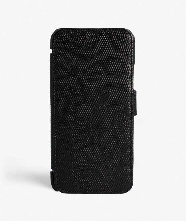 Coque portefeuille iPhone 11 Pro Max Lizard Black