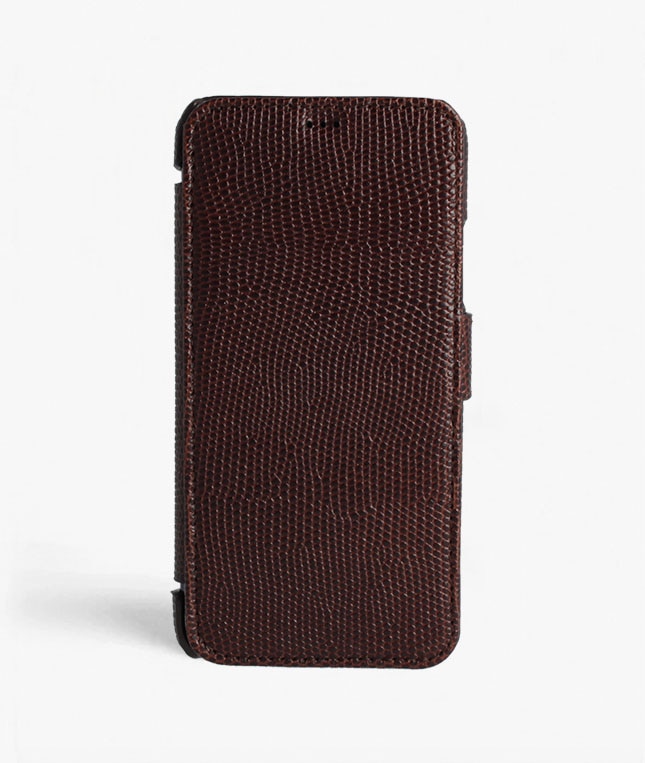 Coque portefeuille iPhone 11 Pro Max Lizard Brown