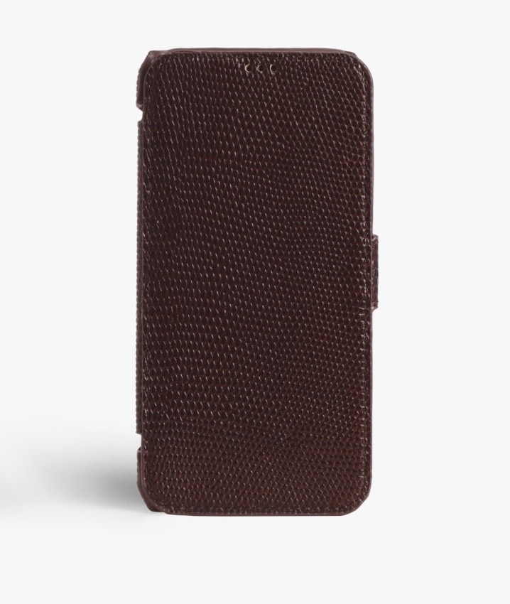 Coque portefeuille iPhone X/XS Lizard Brown