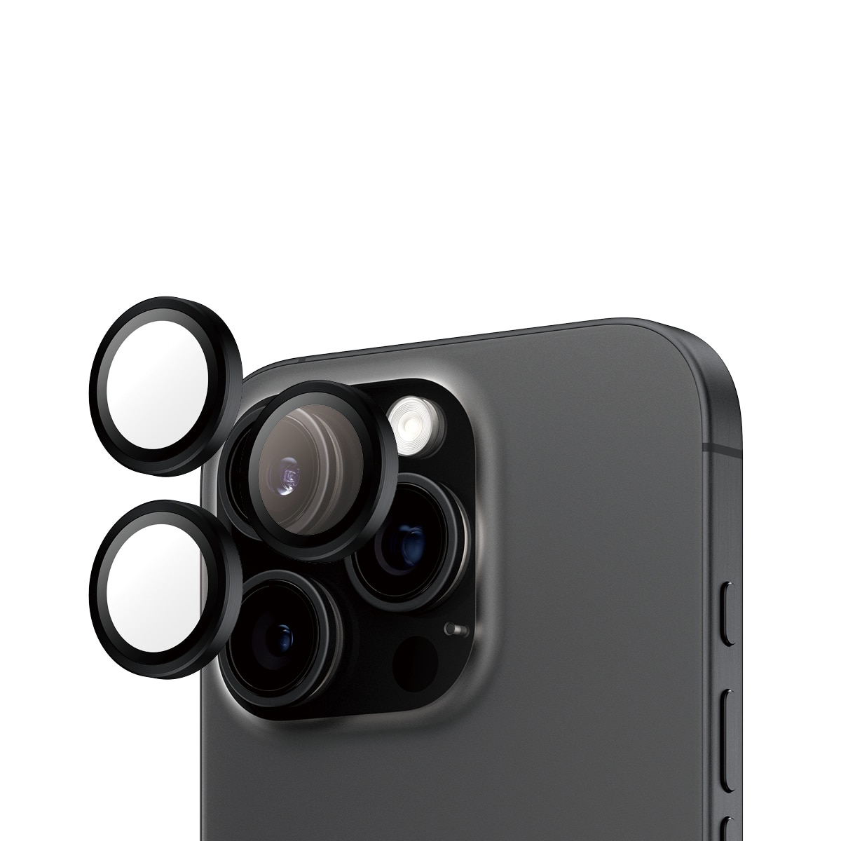 iPhone 16 Pro Max Hoops Camera Lens Protector, Black