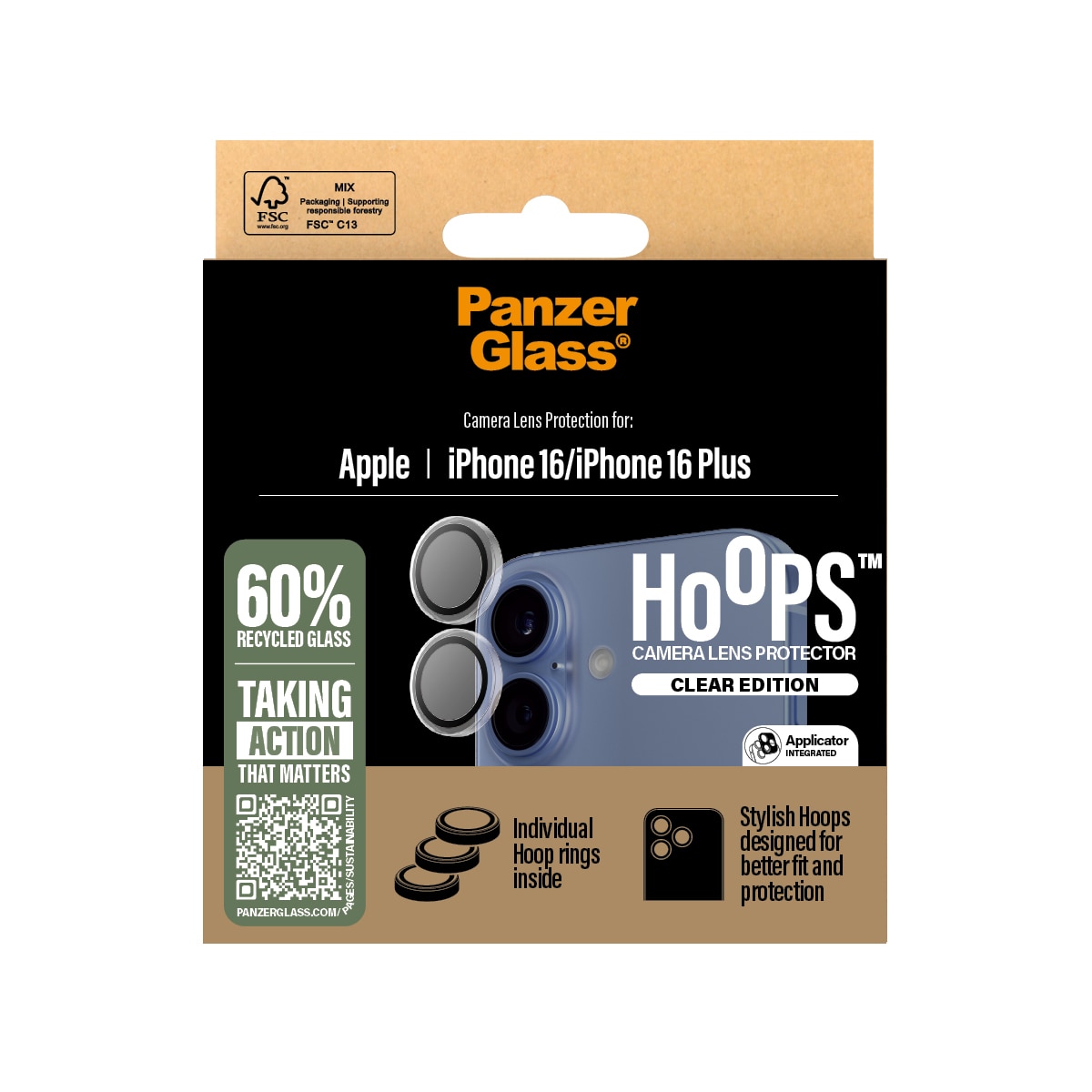 iPhone 16 Hoops Camera Lens Protector, Clear