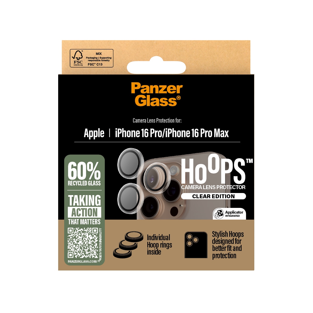 iPhone 16 Pro Max Hoops Camera Lens Protector, Clear