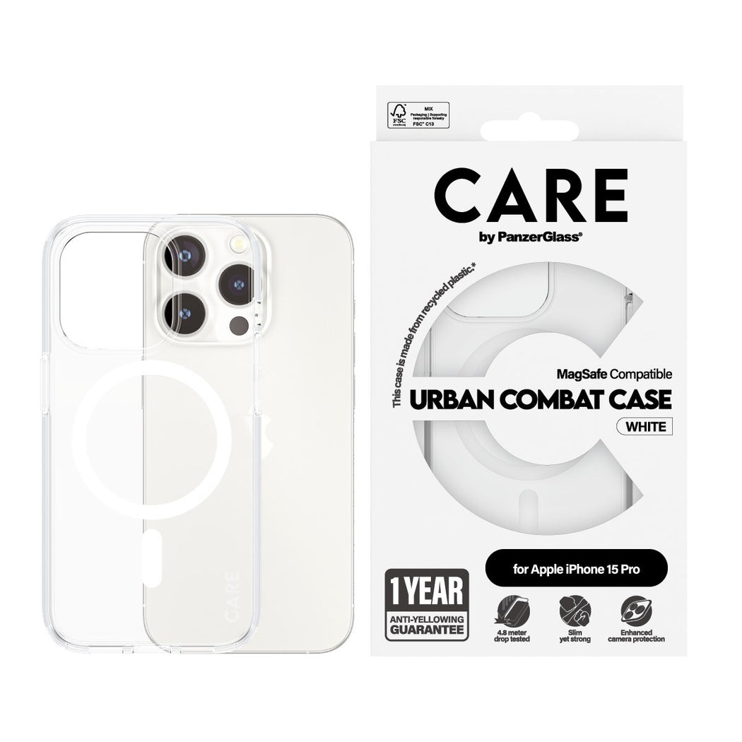 Urban Combat MagSafe Coque iPhone 15 Pro, transparent