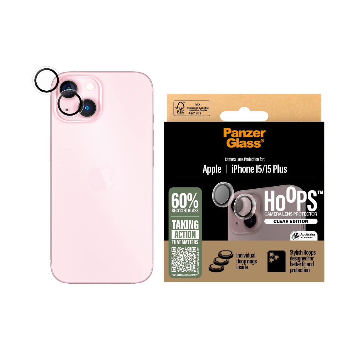 iPhone 15 Hoops Camera Lens Protector, Clear