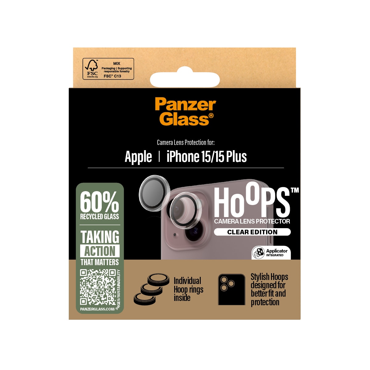 iPhone 15 Plus Hoops Camera Lens Protector, Clear