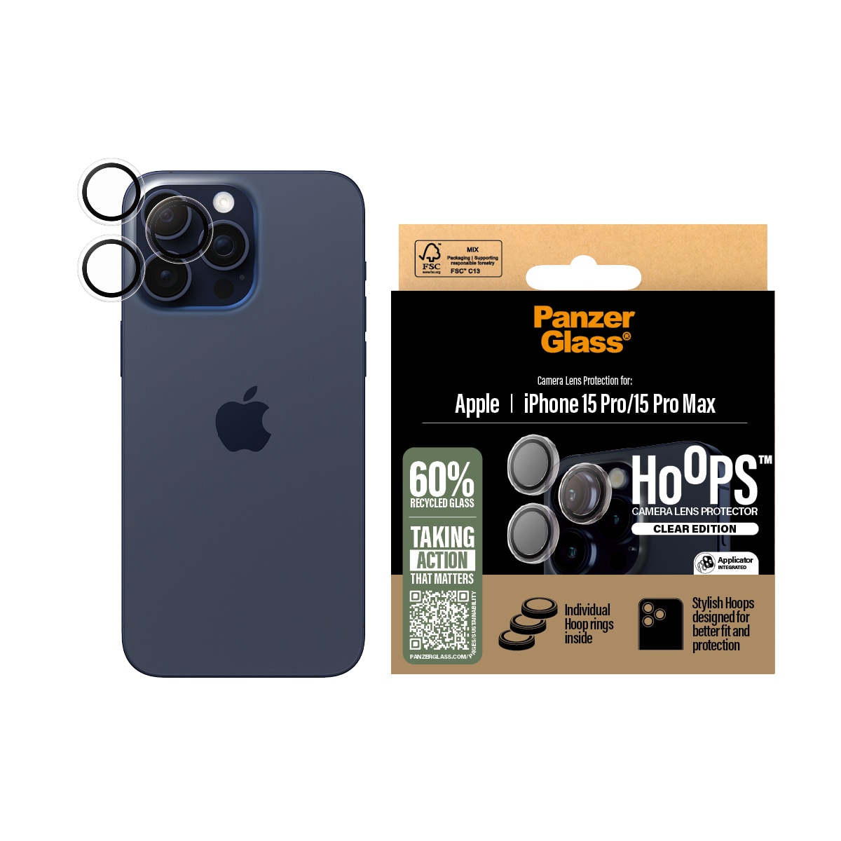 iPhone 15 Pro Max Hoops Camera Lens Protector, Clear