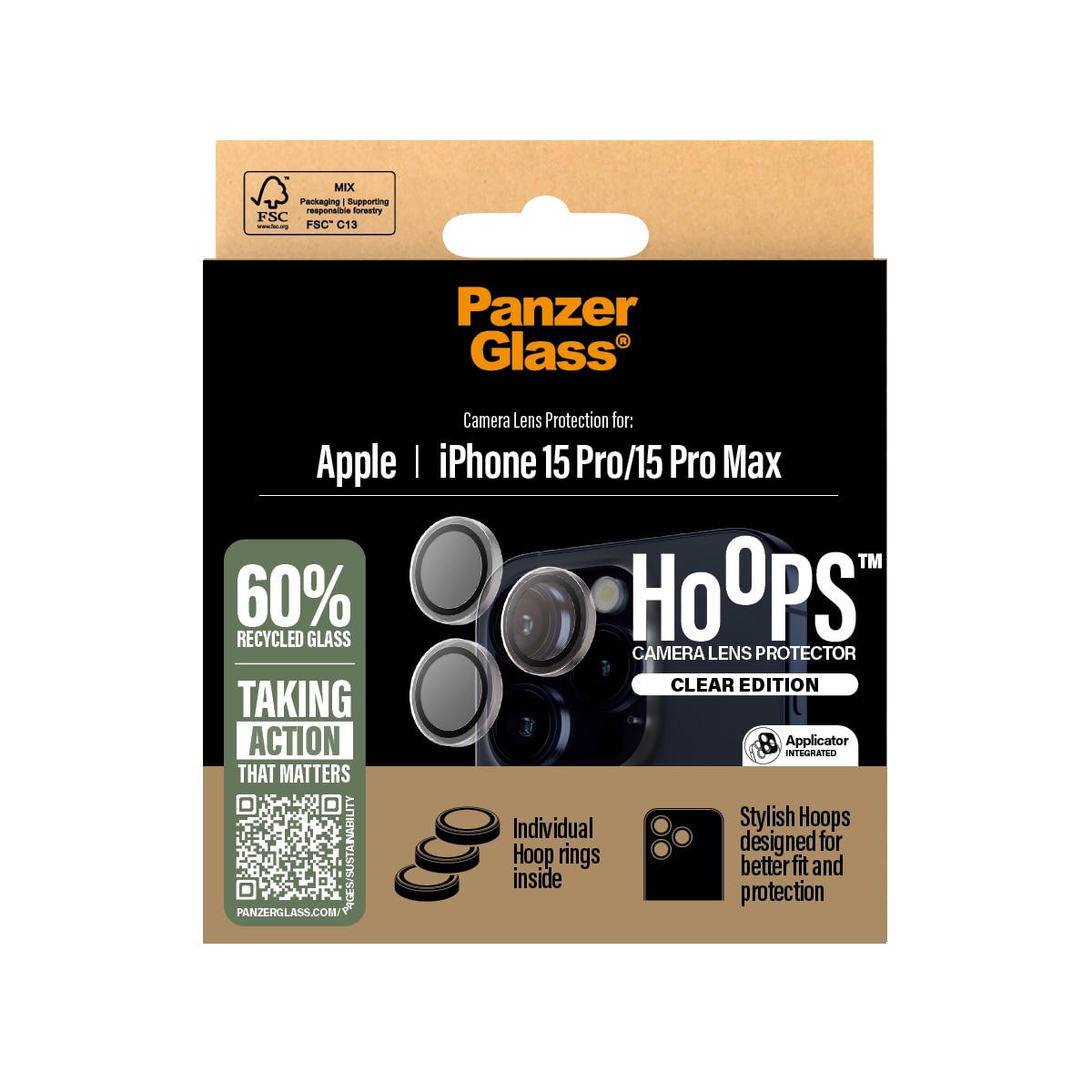 iPhone 15 Pro Max Hoops Camera Lens Protector, Clear