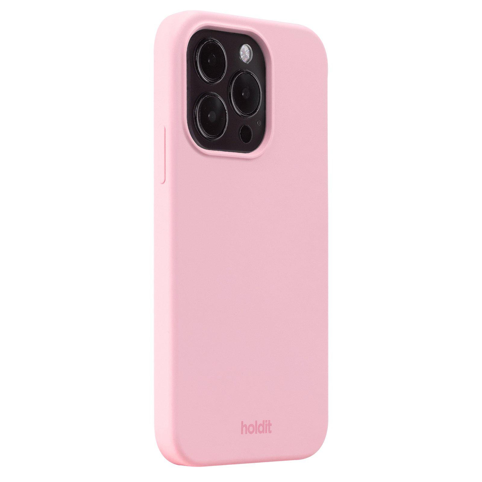 Coque en silicone pour iPhone 15 Pro, Pink