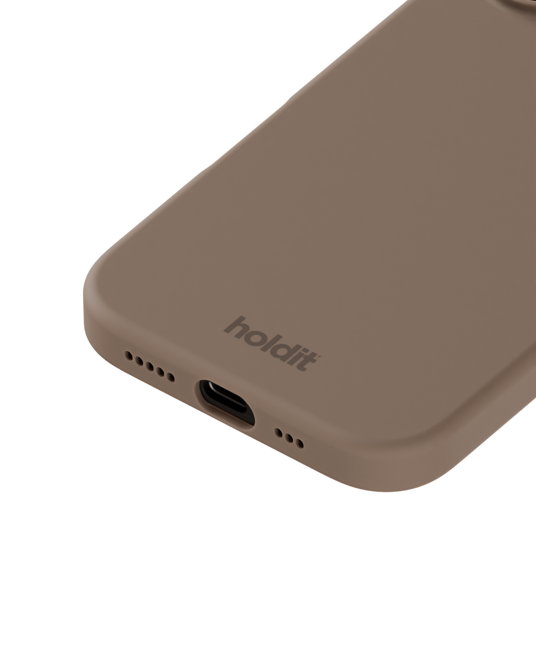 Coque en silicone pour iPhone 16, Mocha Brown