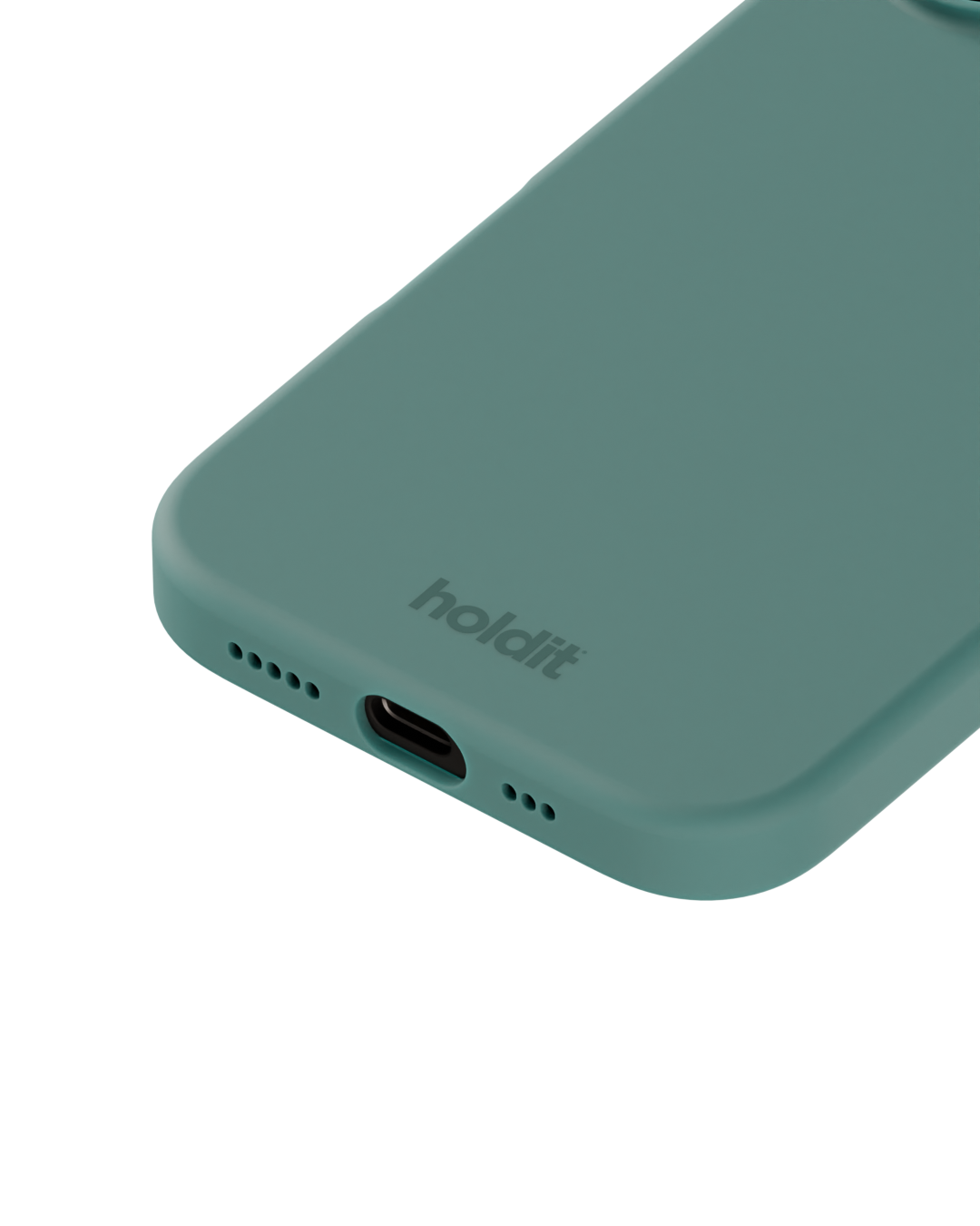 Coque en silicone pour iPhone 16, Moss Green