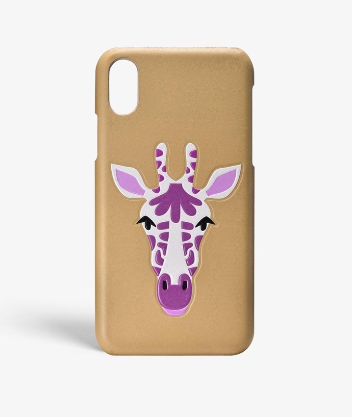 Coque iPhone X/XS Giraffe Nappa Beige