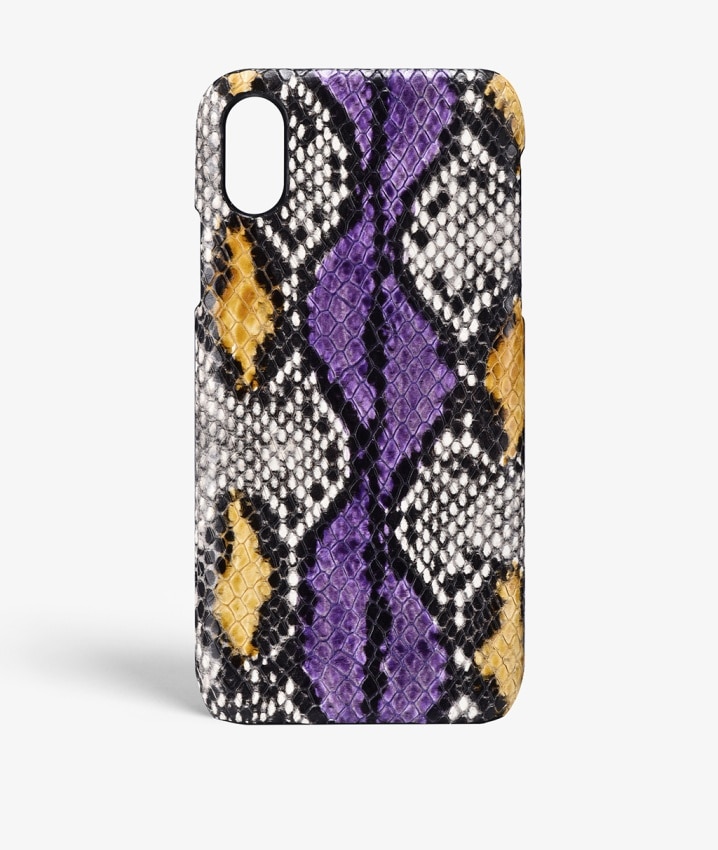 Coque iPhone Xs Max Snake Lila/Ocra