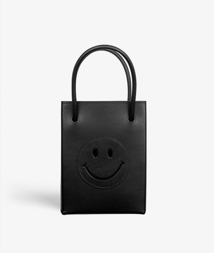 Essential Crossbody Sac Smiley Vegetable Tanned Black