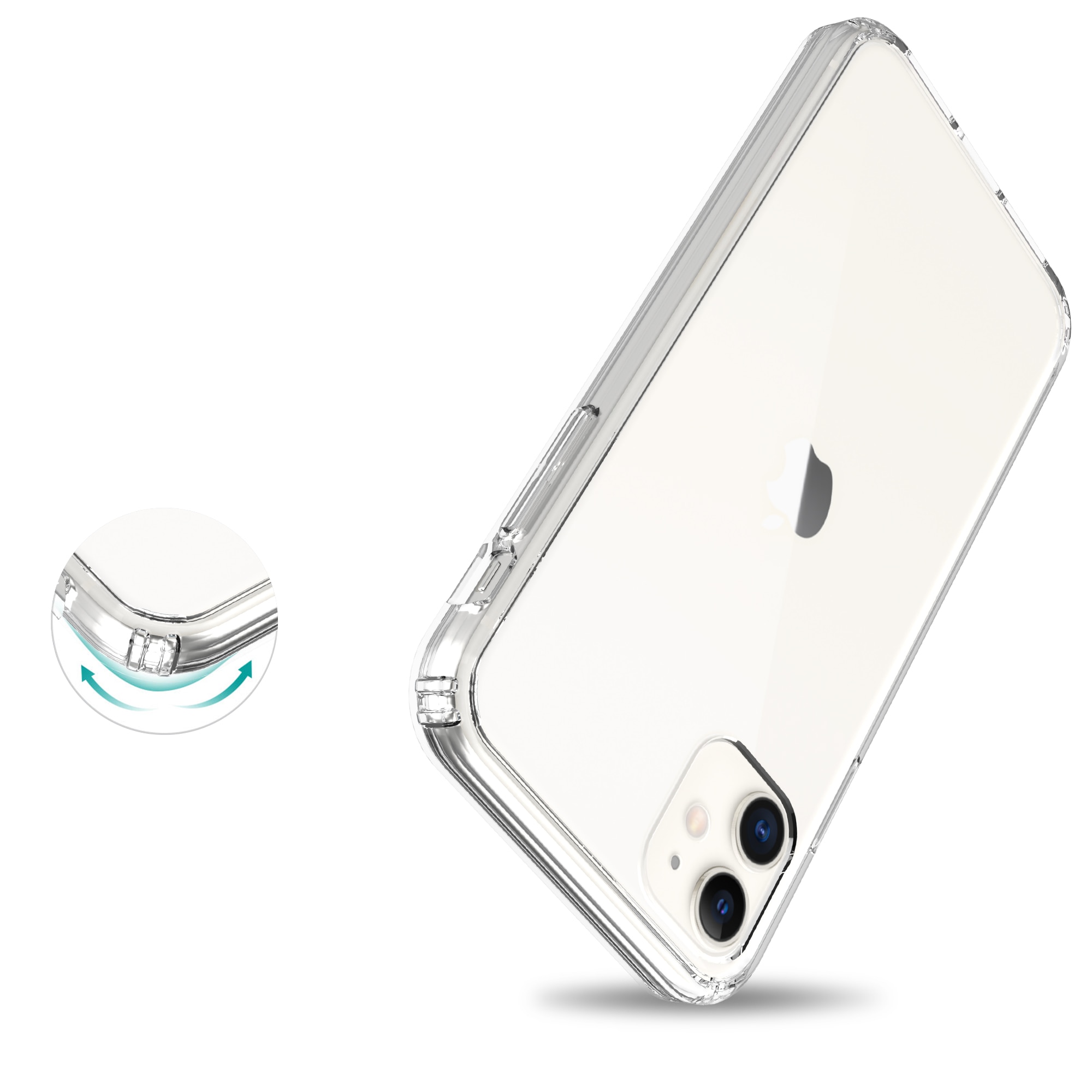 Coque hybride pour iPhone 11, transparent