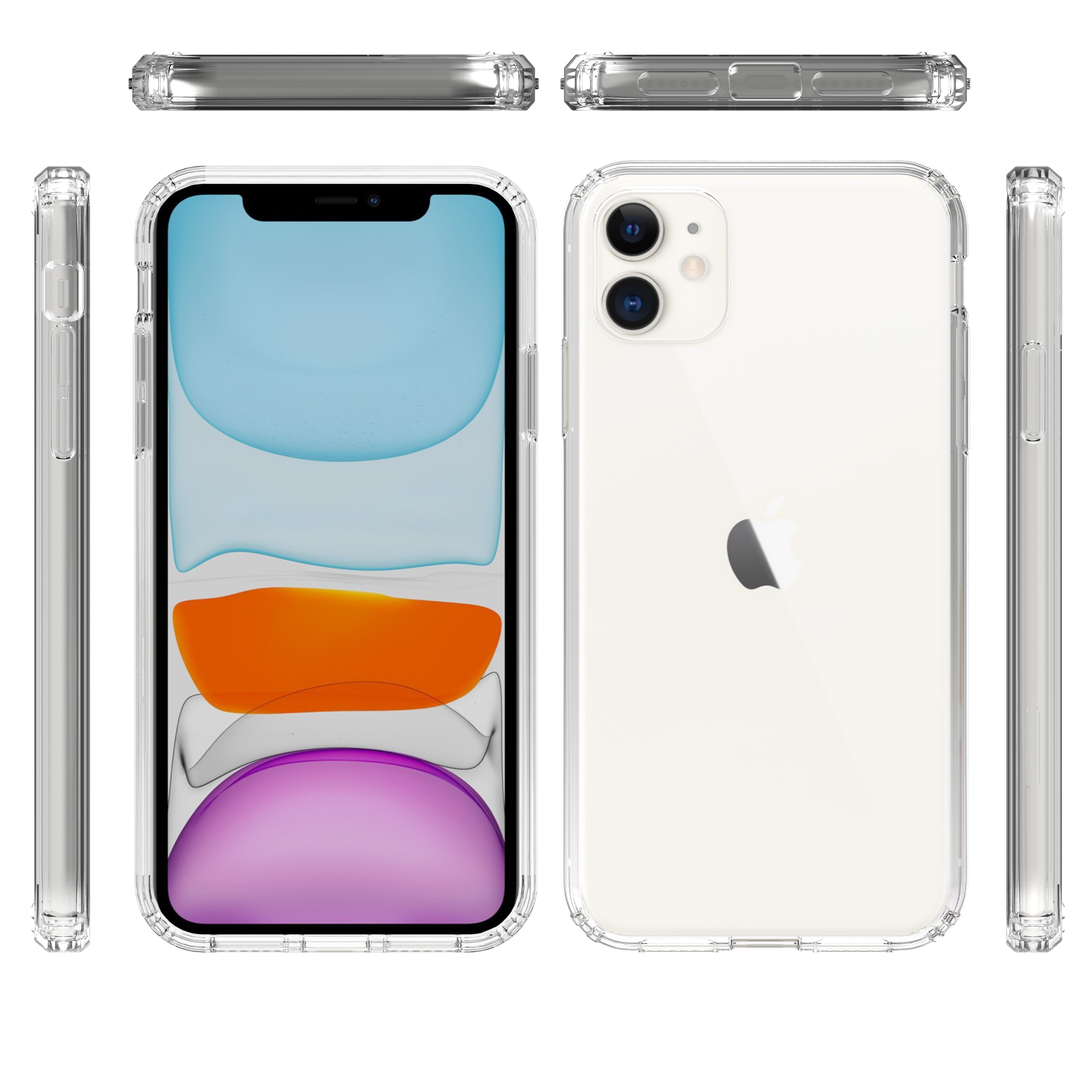 Coque hybride pour iPhone 11, transparent