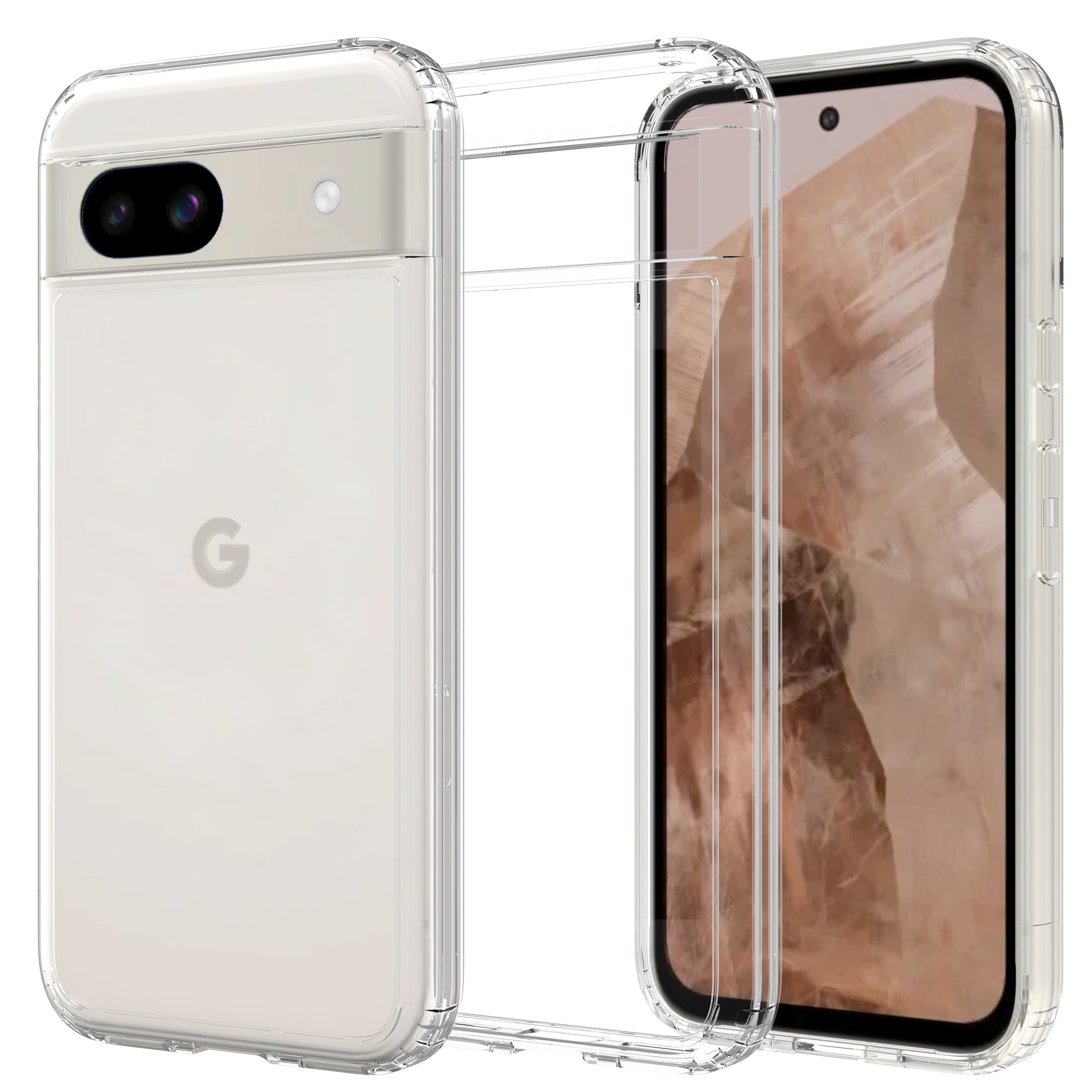 Coque Hybride Crystal Hybrid Google Pixel 8a, transparent