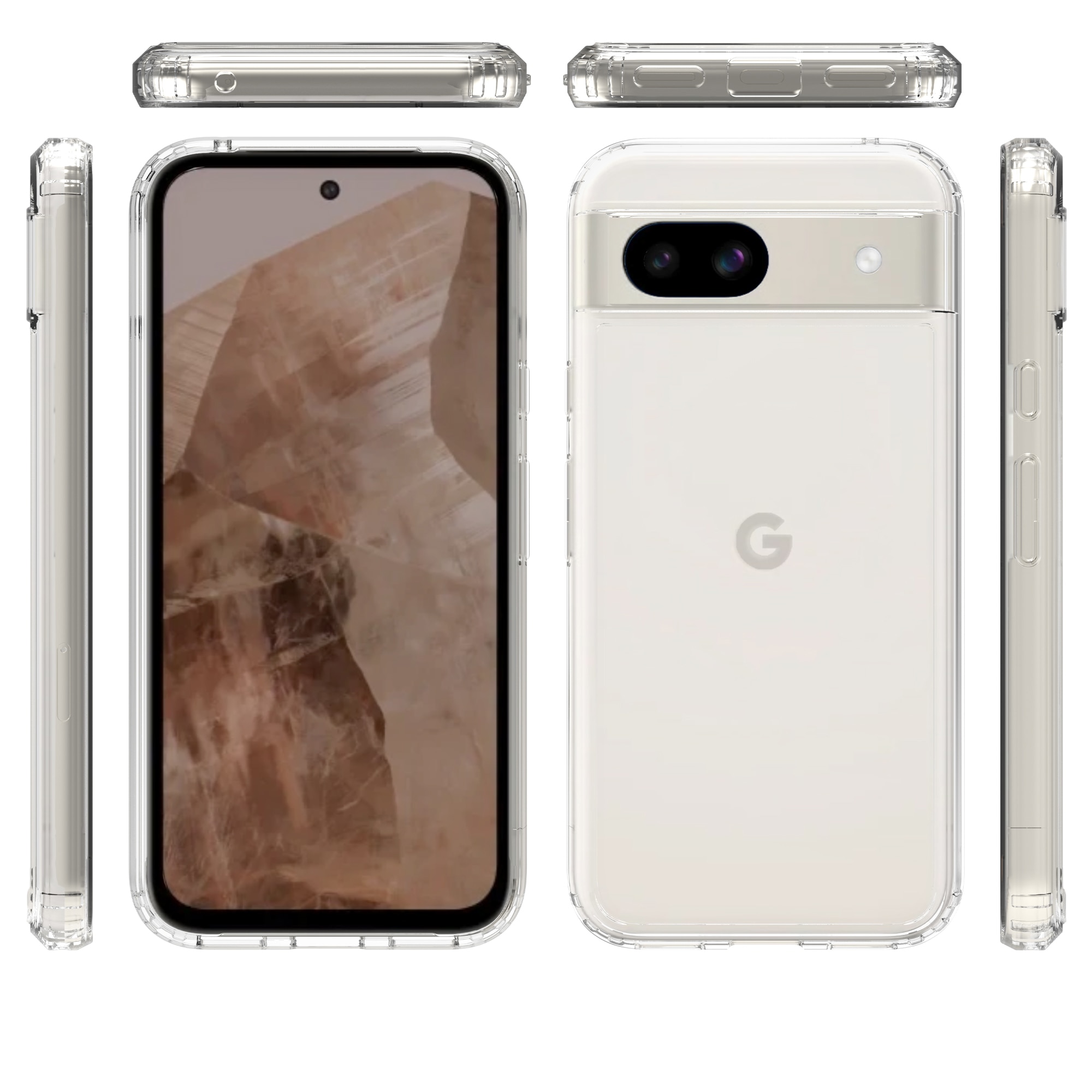 Coque Hybride Crystal Hybrid Google Pixel 8a, transparent