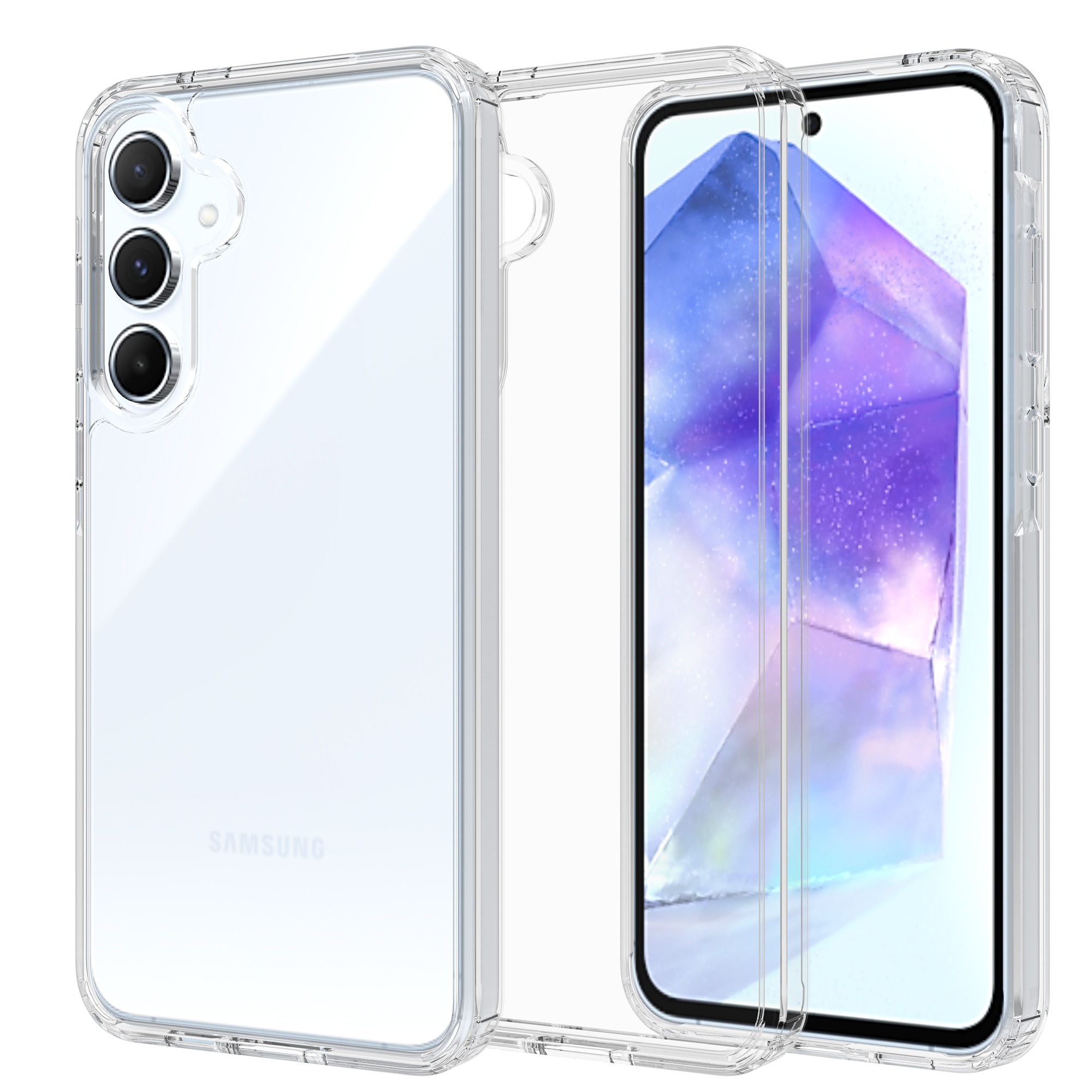 Coque hybride pour Samsung Galaxy A55, transparent