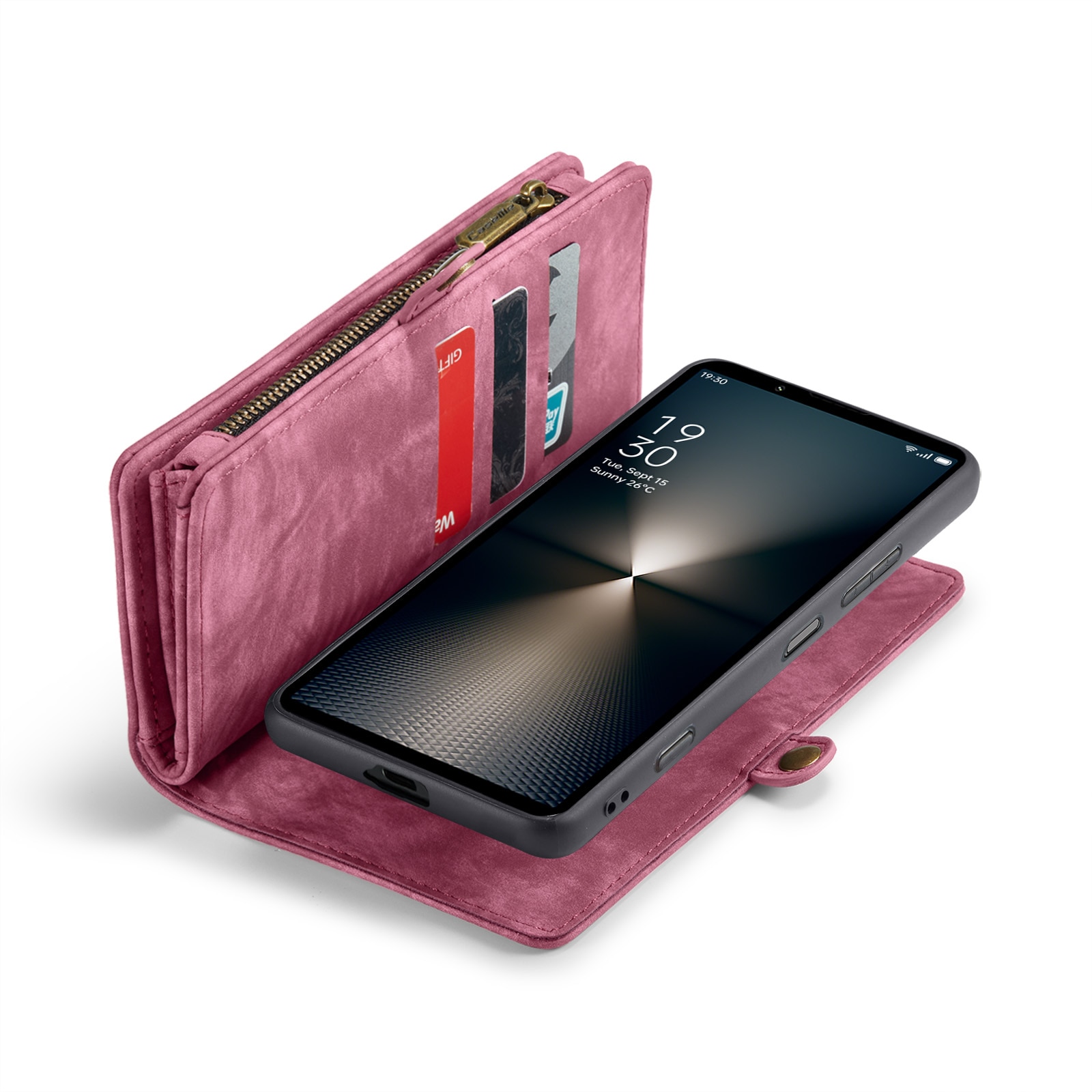 Étui portefeuille multi-cartes Sony Xperia 10 VI, rouge