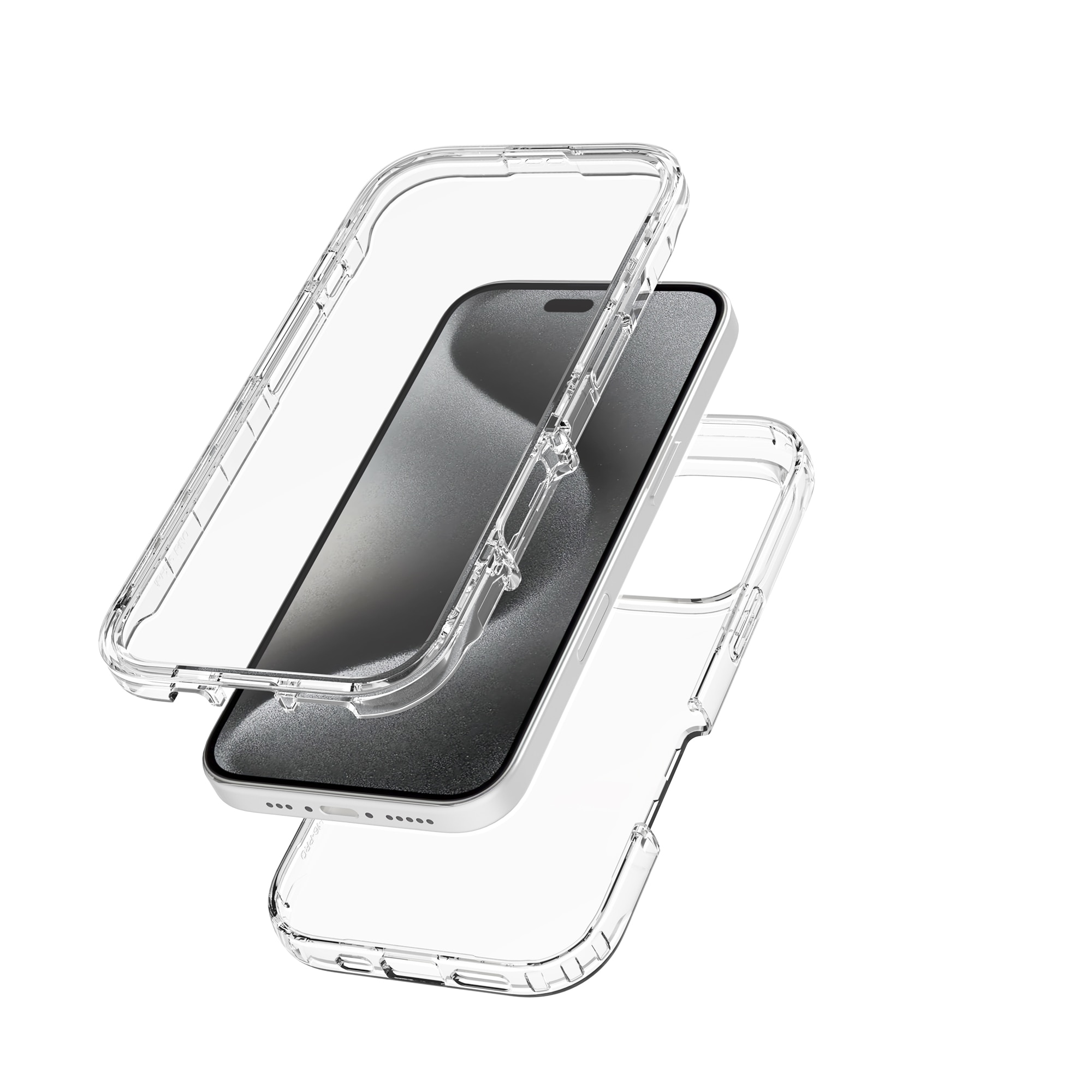 Coque de couverture complète iPhone 16 Pro, transparent