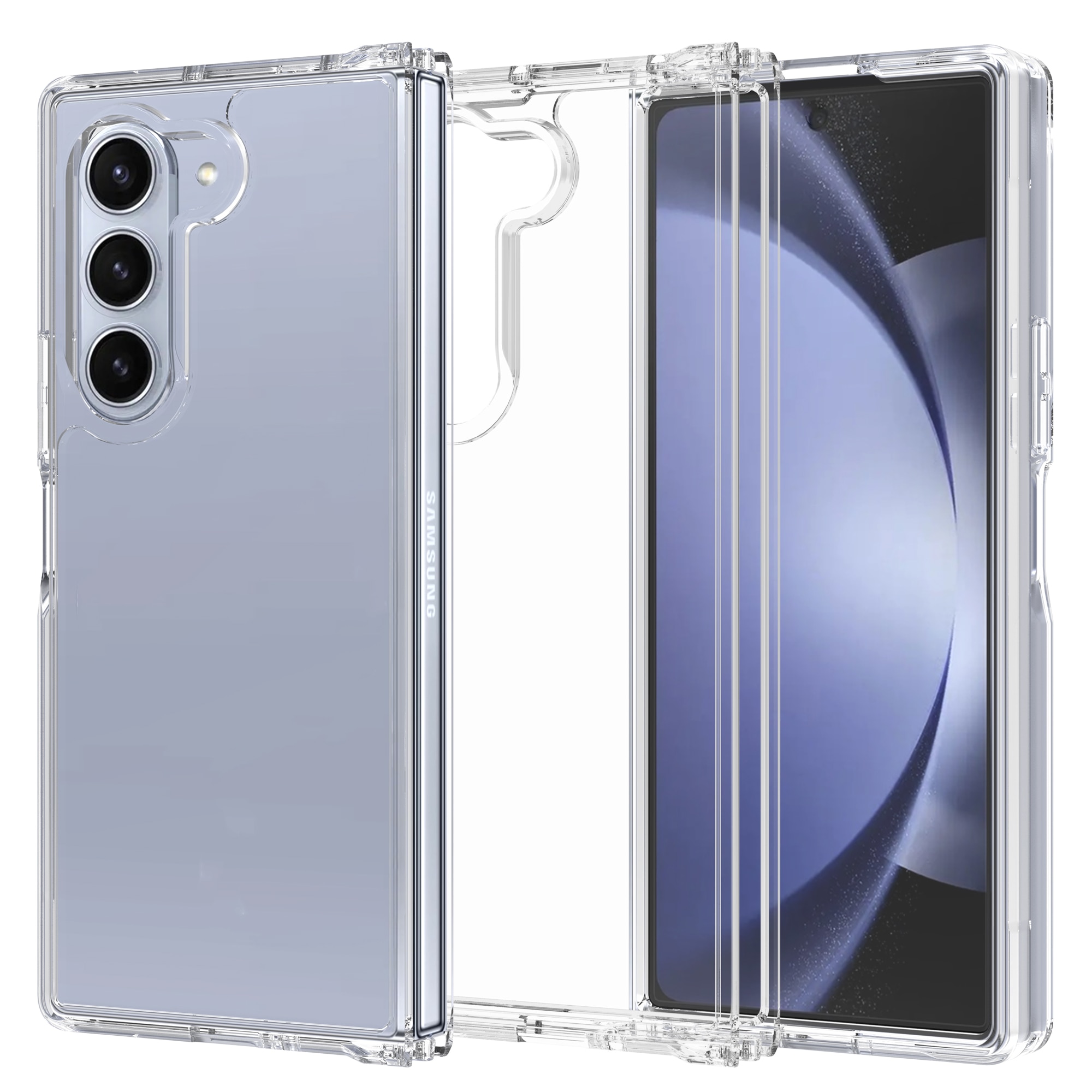Coque hybride pour Samsung Galaxy Z Fold 6, transparent