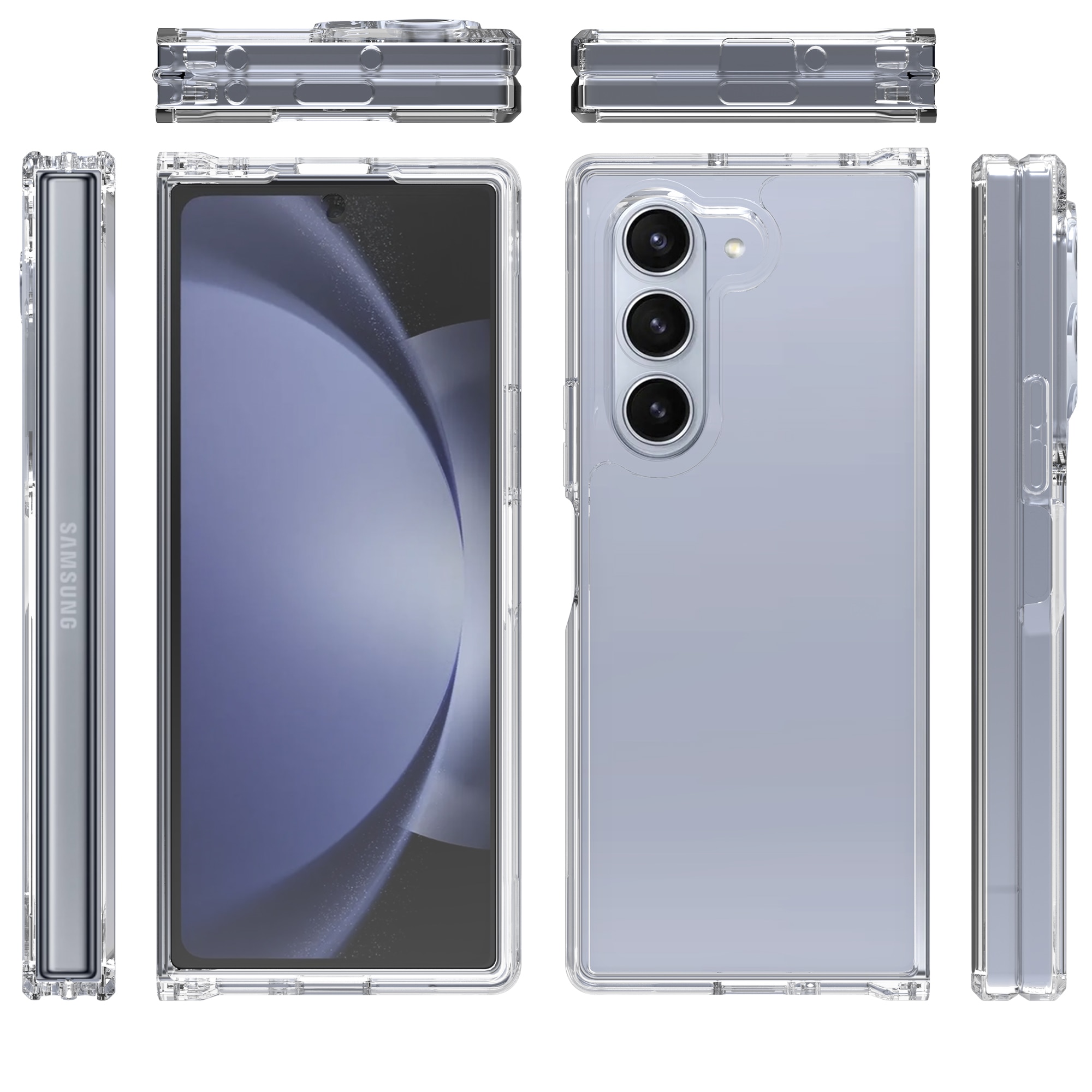 Coque hybride pour Samsung Galaxy Z Fold 6, transparent