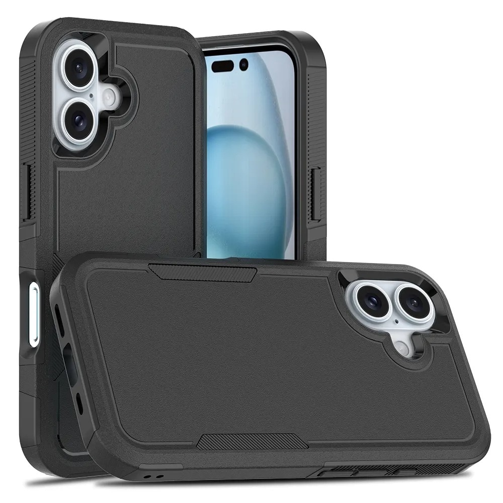 Coque hybride Off-road iPhone 16, noir