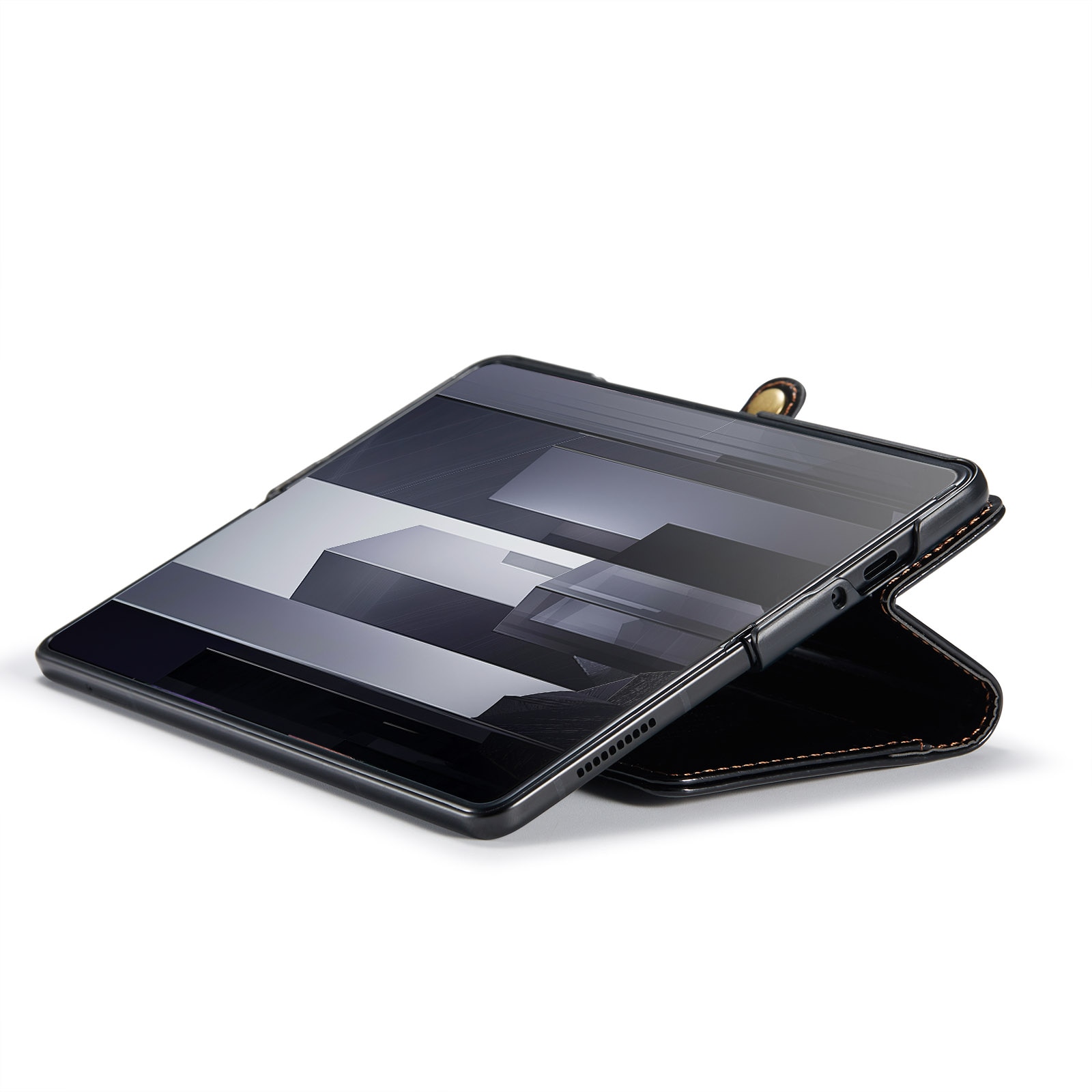 Étui en cuir Samsung Galaxy Z Fold 6, noir