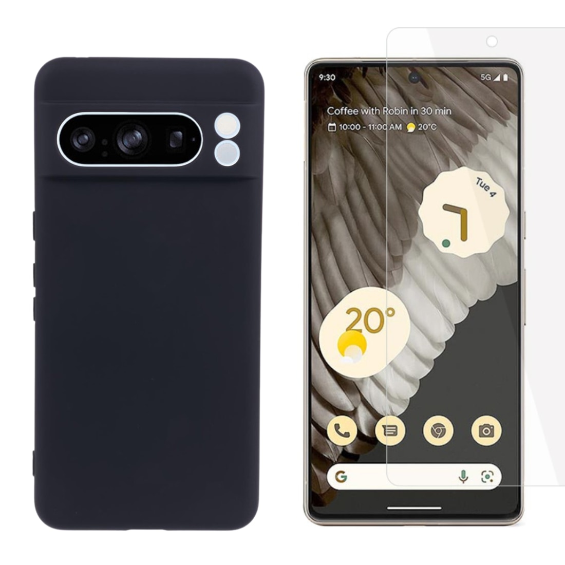 Google Pixel 8 Pro : Coque TPU et protecteur d’écran