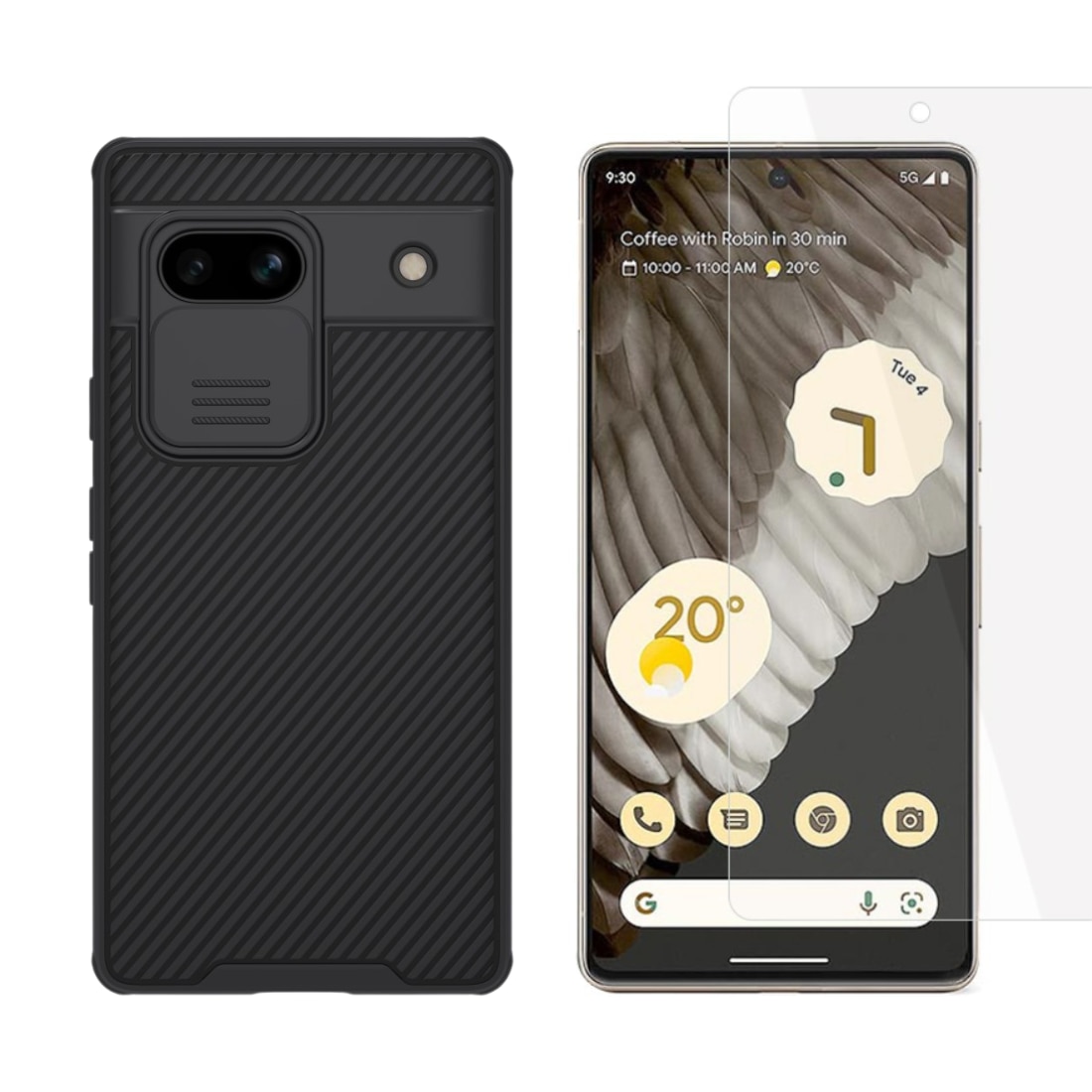 Kit pour Google Pixel 7a : Coque CamShield et protecteur d’écran