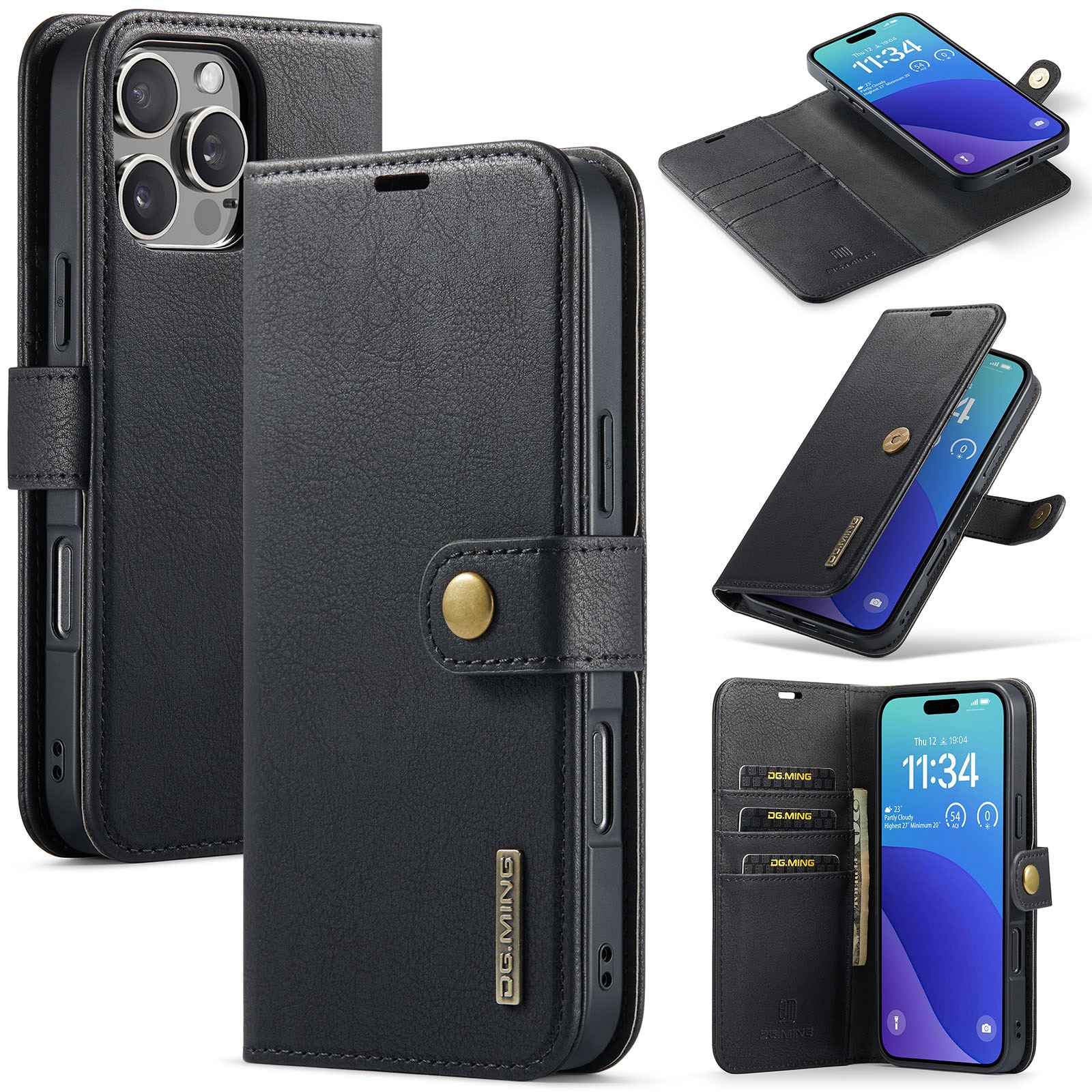 Étui portefeuille Magnet Wallet iPhone 16 Pro Max, Black