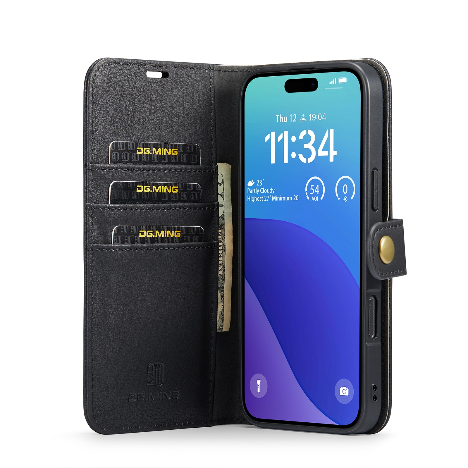 Étui portefeuille Magnet Wallet iPhone 16 Pro, Black