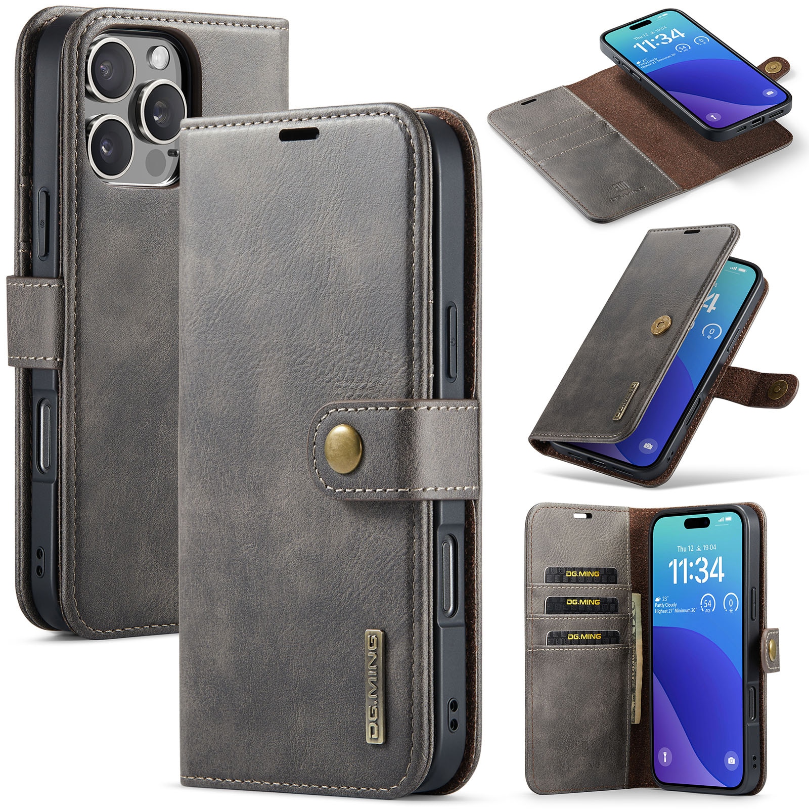 Étui portefeuille Magnet Wallet iPhone 16 Pro Max, Brown