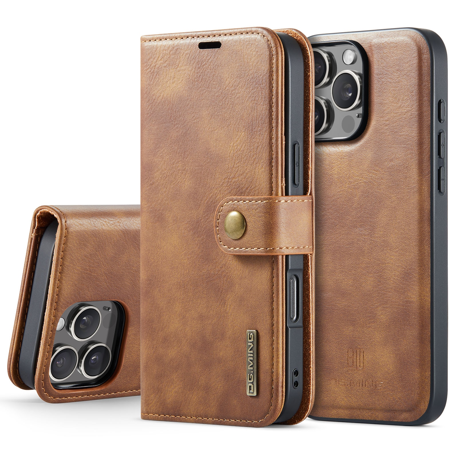 Étui portefeuille Magnet Wallet iPhone 16 Pro Max, Cognac