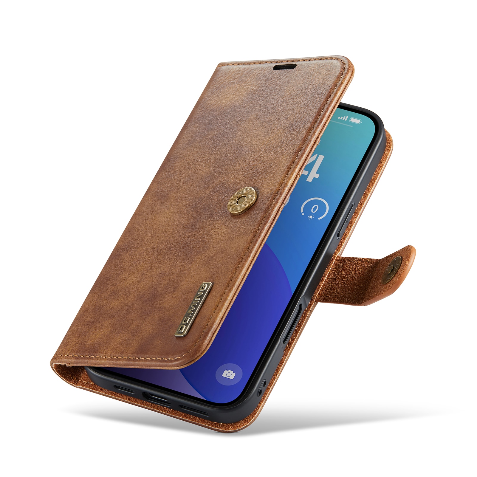 Étui portefeuille Magnet Wallet iPhone 16 Pro Max, Cognac