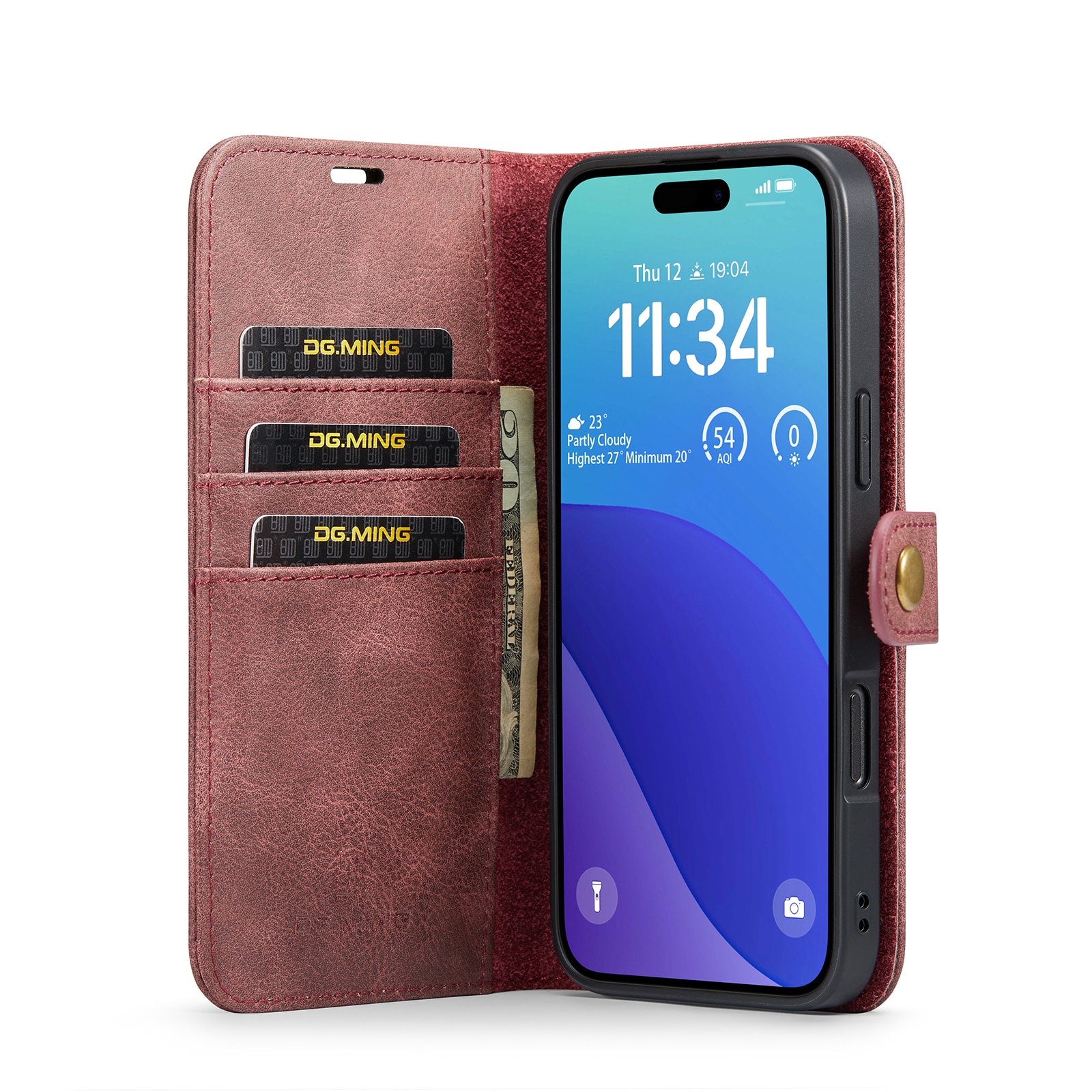 Étui portefeuille Magnet Wallet iPhone 16 Pro Max, Red